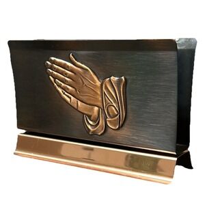 Coppercraft Guild Praying Hands Letter Holder Mail Napkin Copper 7" x 2" x 1"